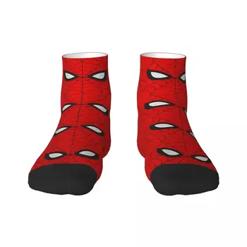 Забавни мъжки Класически Червени Чорапи-паутинки Унисекс, Удобни Чорапи за екипажа с 3D-принтом