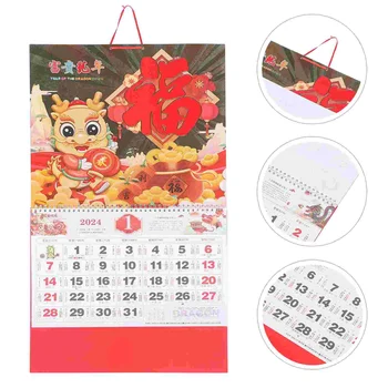 Годината на Дракона Благословляющие Символи Интериор в стил Шинуазри Китайската Нова Календарна Хартия