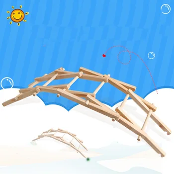 Модел на мост Бейли, монтаж на дървени ивици, научен експеримент, производство на пъзела, Детски играчки-изобретяването на ръчно изработени