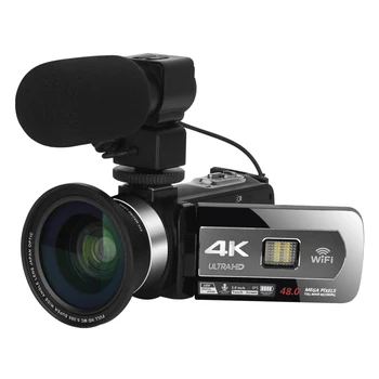 Излъчването на живо 4K камера Youtube с 18-кратно цифрово увеличение WIFI камера с автофокус Уеб камера Full UHD Видео блогър Влог Плета
